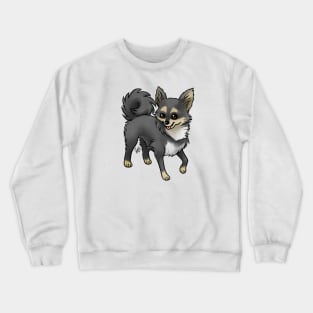 Dog - Chihuahua - Long Haired - Tri-Color Crewneck Sweatshirt